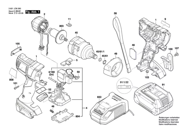 Bosch Ersatzteile für GDS18V-EC 300 ABR Schlagschrauber