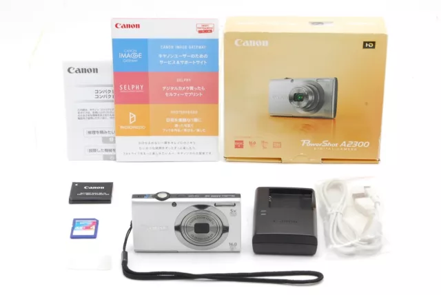 [NEAR MINT W/BOX]Canon PowerShot A2300 HD 16MP  silver Digital Camera JAPAN