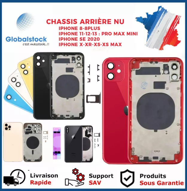 Chassis Arriere Nu Pour Iphone Se 2020/8/8 Plus/X/Xs/Xr/11/12/13 Pro Max Mini