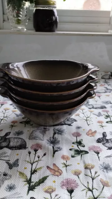 Temuka Pottery Stoneware Soup Bowls Cobblestone New Zealand