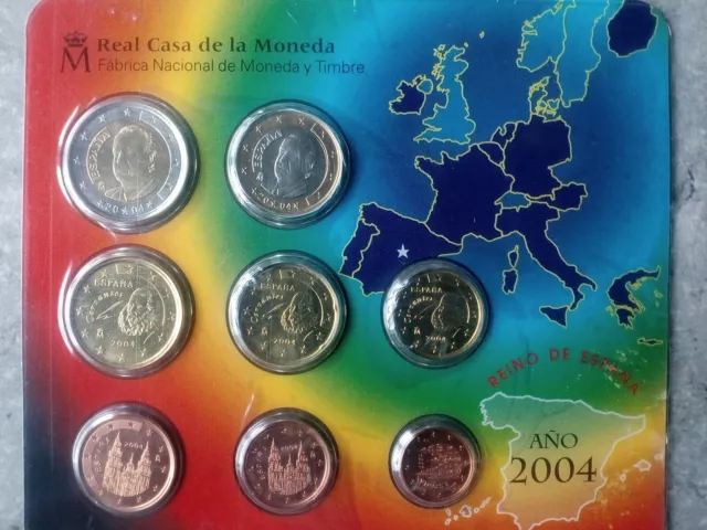 KMS Kursmünzsatz Spanien 2004, Original Blister Absolut Neuwertig