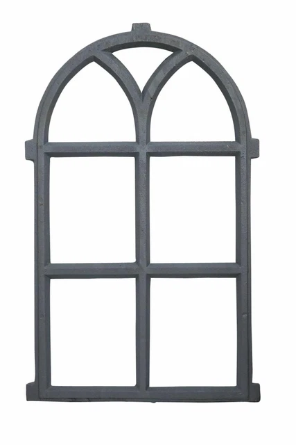 Marco ventanas ventana del granero de hierro gris de estilo antiguo 40 x 68cm