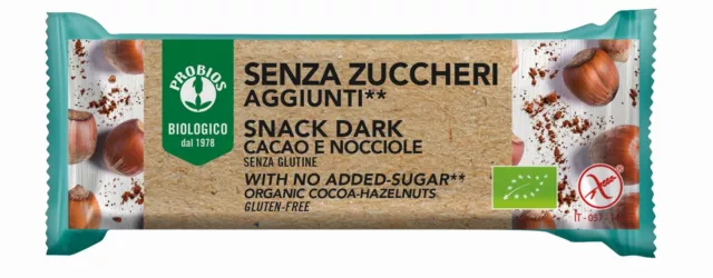 Barretta SNACK CACAO SCURO NOCCIOLE SENZA AGGIUNTA ZUCCHERO 22x 25g NUOVO MHD 2/24