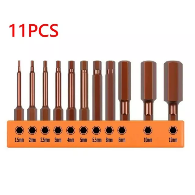 Set punte cacciavite gambo esadecimale in acciaio efficiente 11 pz lunghezza 65 mm facile da usare