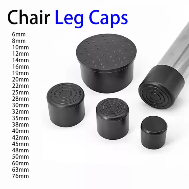 Round Rubber Furniture Foot Table Chair Leg End Cap Cover Tips Floor Protector