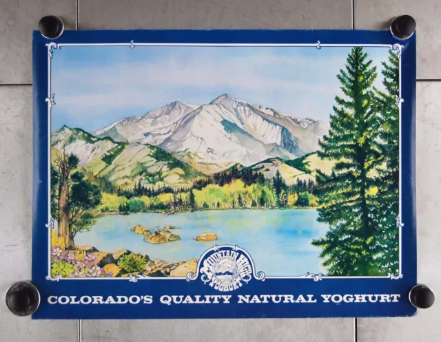 Vtg 1977 Annonce Colorado's Mountain High Yaourt 55.9cm x 40.6cm Affiche A14