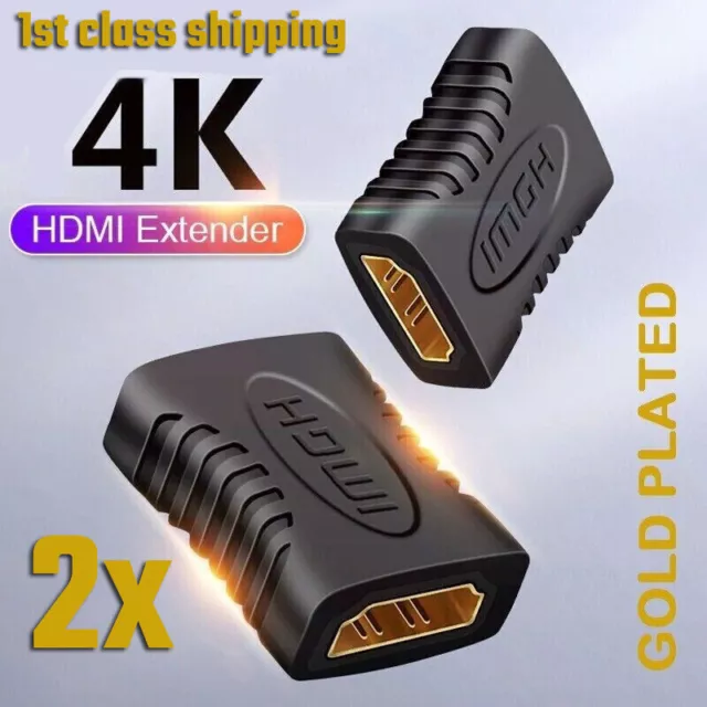 HDMI EXTENDER 2x FEMALE TO FEMALE COUPLER ADAPTER JOINER CONNECTOR for 1080P/4K