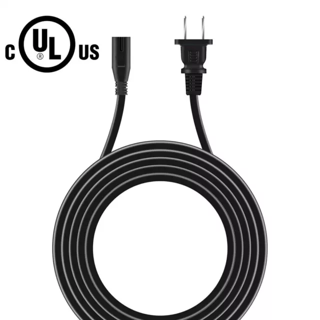 UL 6FT AC Power Cord Cable For JENSEN JBS600 JIMS525I MUSIC SYSTEM 2-Prong Plug