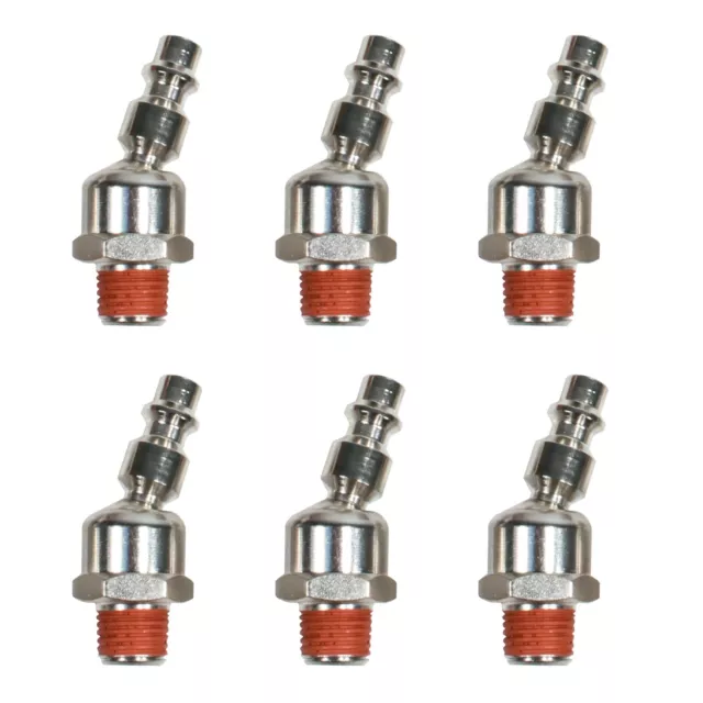Industrial Swivel 1/4" NPT Male Quick Connect Air Tool Fittings - 6 Pack