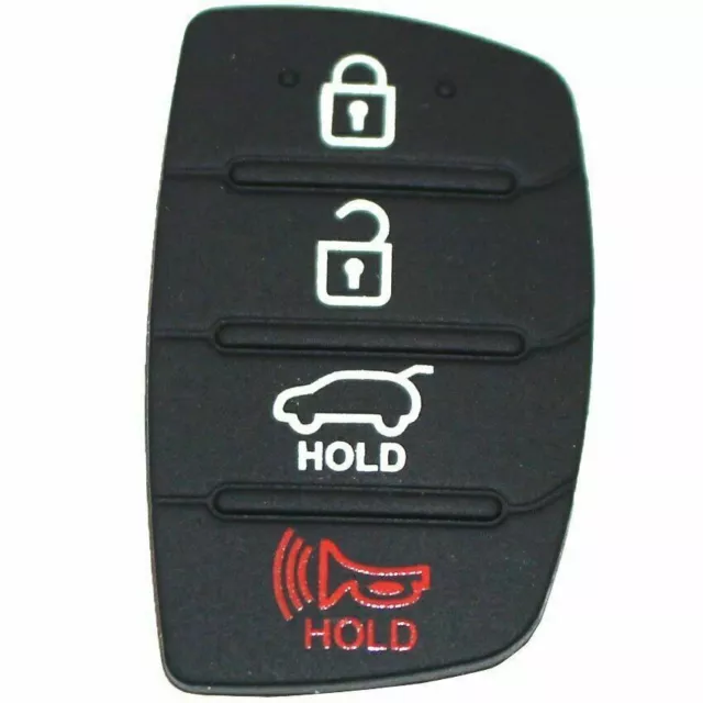 Pour Hyundai 4 boutons Porte-clés remplacement Caoutchouc Pad