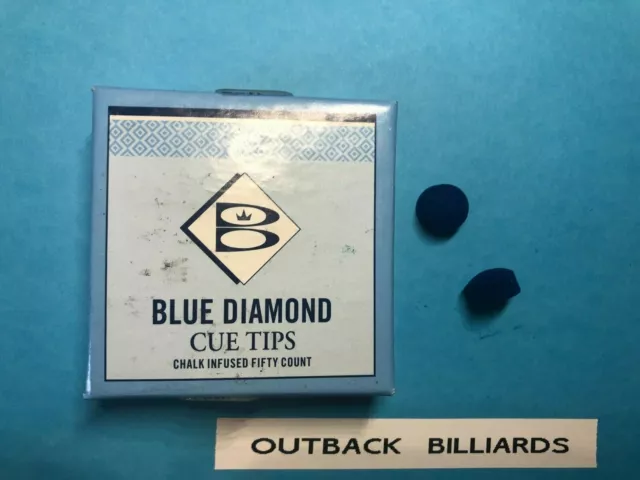 EIGHT AUTHENTIC BLUE DIAMOND 11 MM BRUNSWICK REAL POOL CUE TIPS -not copies