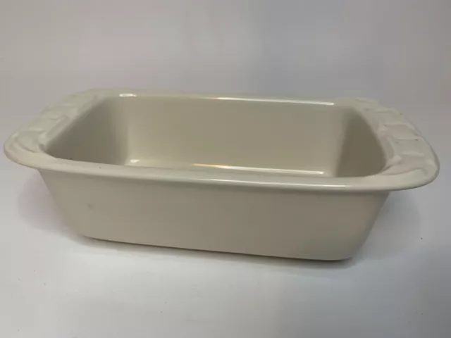 Longaberger Basket Ivory Pottery Small Loaf Pan Dish Baking Stoneware