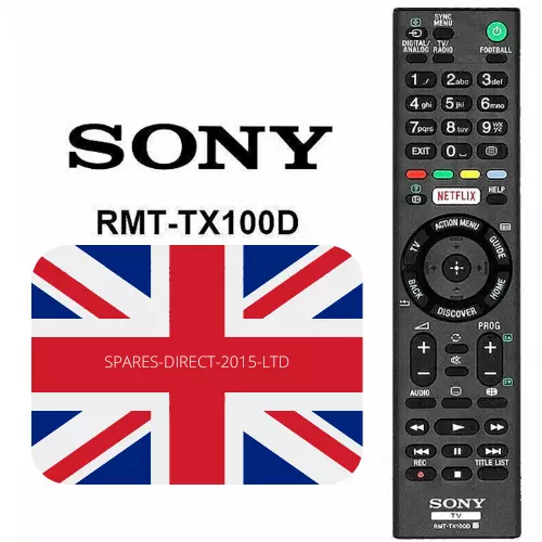 Genuine UK Sony Smart TV Remote Control RMT-TX100D RMTTX100D NETFLIX Button
