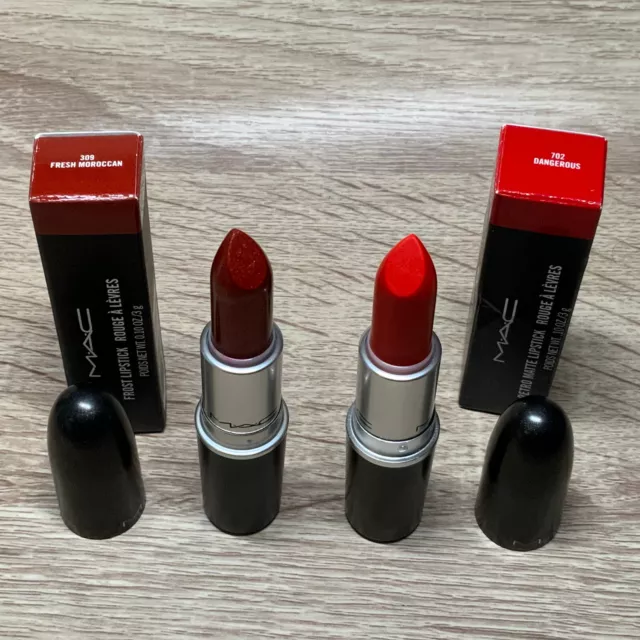 MAC Matte Rouge à lèvres 702 Dangerous +309 Fresh Moroccan 2