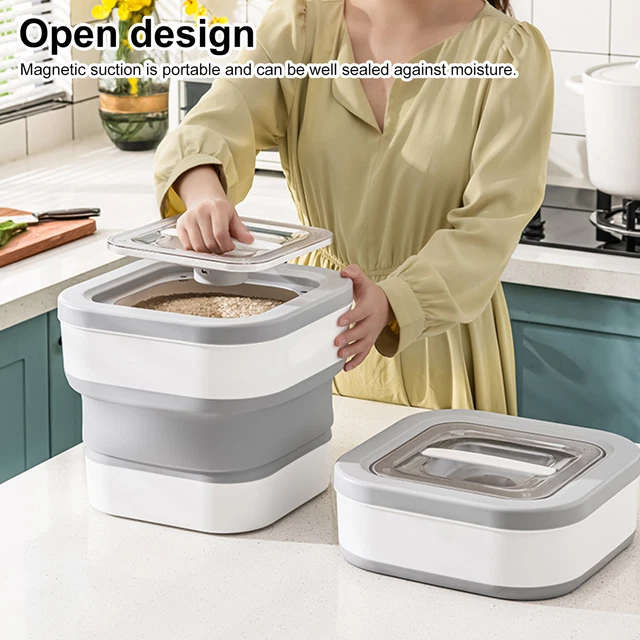 Rice Container Moisture-proof Collapsible Good Sealing Rice Container Portable