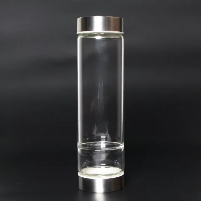 Natural Quartz Crystal Elixir Glass Water Bottles Energy Chip Stone Empty Bottle