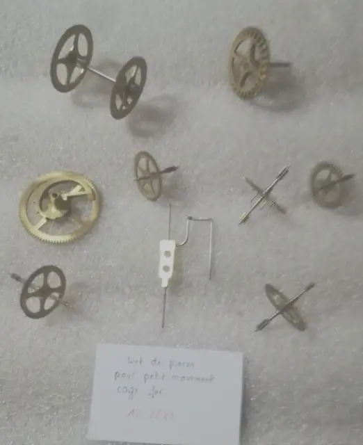 Lot de pièces pour petit mouvement cage fer (12.2022)  uhr old french clock