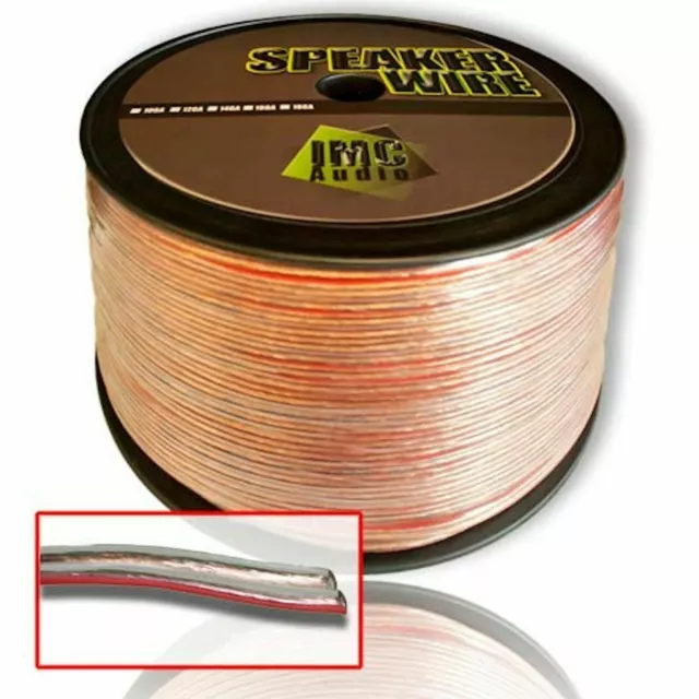 IMC AUDIO 50' Feet 12 GA Gauge Clear 2 Conductor Speaker Wire Audio Cable