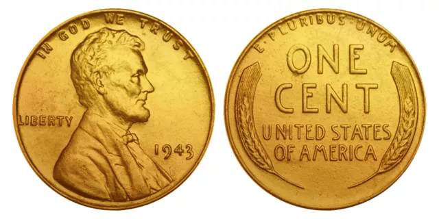 1943 Genuine Steelie WWII Lincoln Wheat Wartime Penny 24K GOLD PLATED (QTY: 20)