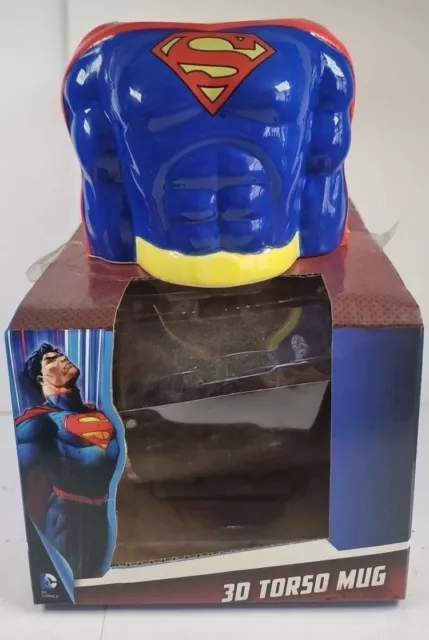 D C Comics Superman 3D Torso Novelty Ceramic Mug New and Boxed Warner Brothers