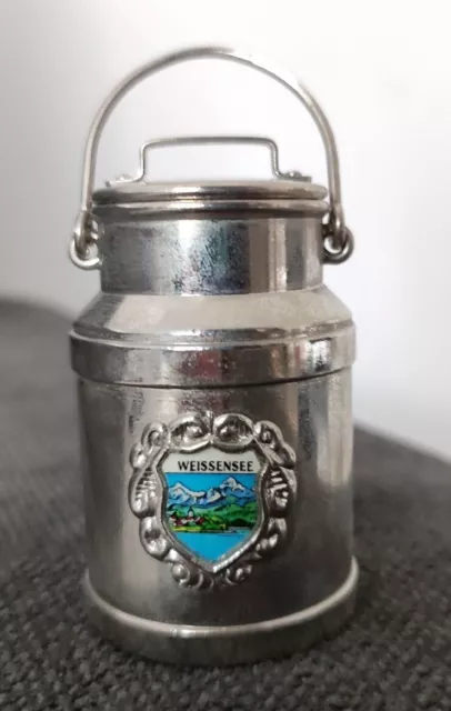 Mini Milchkanne Wappen Weissensee Allgäu Souvenir Städtewappen Kuh Kanne Sammeln