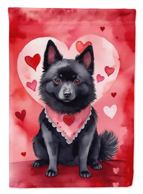 Schipperke My Valentine Flag Canvas House Size DAC5433CHF