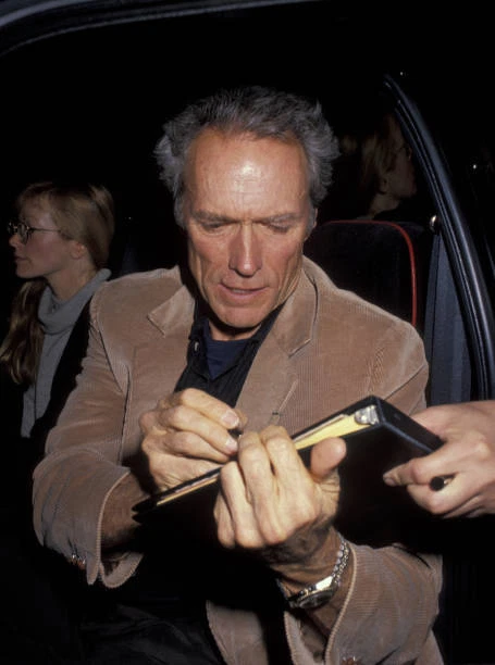 Trinity May Actor AMERICAN ACTOR DIRECTOR Clint Eastwood outside the Trinity Cl- 1992 Old ...