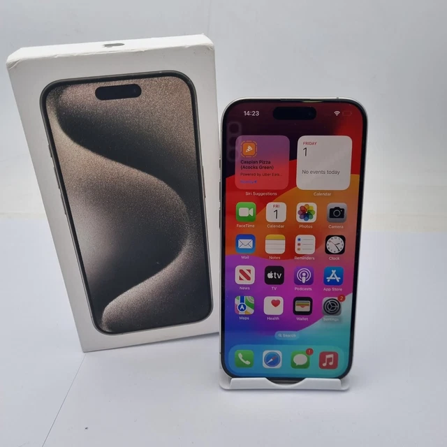 Apple iPhone 15 Pro - 128GB - Natural Titanium (Unlocked) 100% Battery (GRADE C)