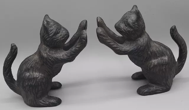 Pair Of Bookends Cats Cast Iron