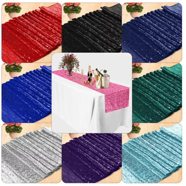 Sequin Table Runner Glitz Shimmer Wedding Party Table Decoration Sparkly Cloth
