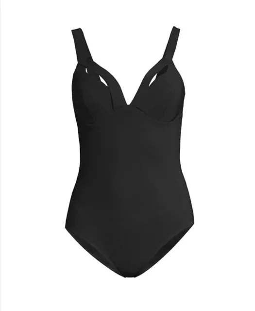 Chiara Boni La Petite Robe  Myrtle Cut-Out One-Piece Swimsuit In Black Size 2