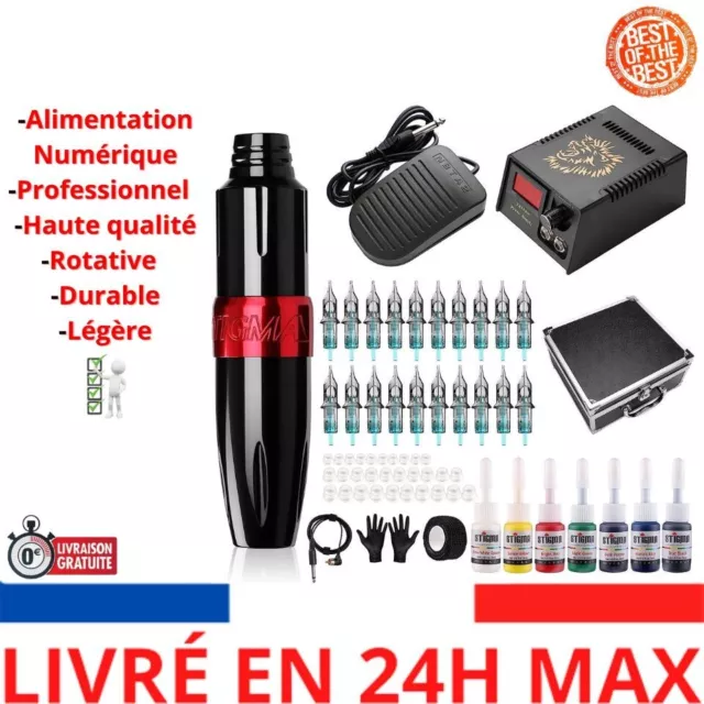 20 pcs STIGMA Kit de Tatouage Professionnel Machine à Tatouer Rotative Alimentat