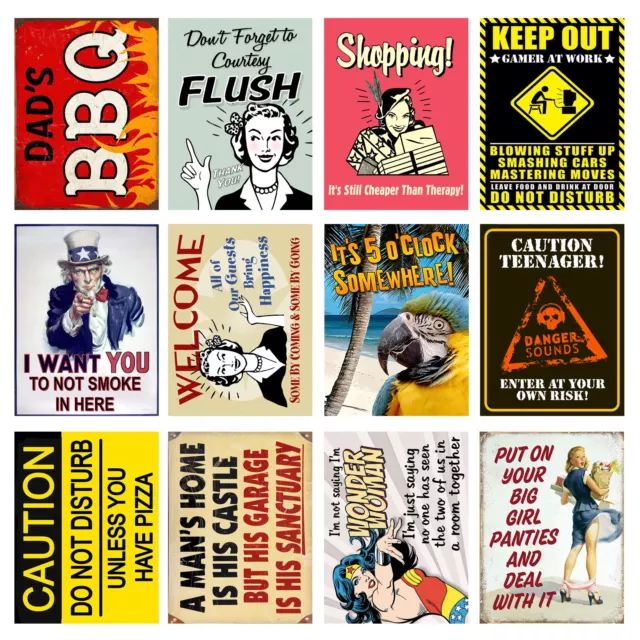 Funny, Retro Metal Signs/Plaques, Cool Novelty Gift, Quotes