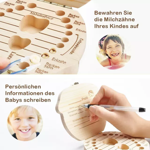 Milchzahnbox Milchzahndose Zahndose für Kinder Jungen & Mädchen Milchzähne Baby