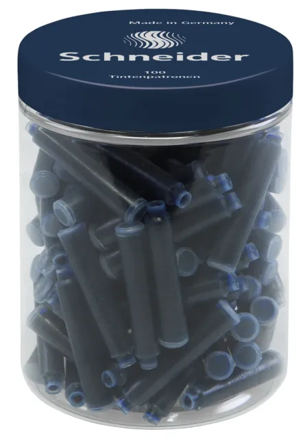 100 x SCHNEIDER Tintenpatrone Standard f. Füllhalter mitternachtsblau Runddose