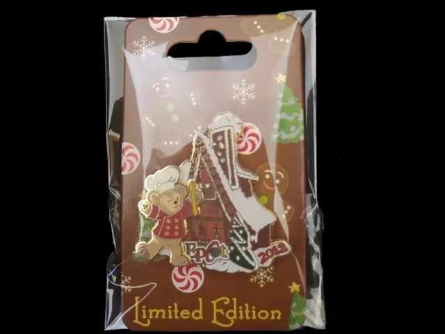 Disney Pin #93435 WDW Gingerbread House - EPCOT - Duffy the Disney Bear LE2500