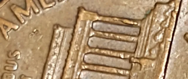 Cracked Die Mint Error 1971 d Lincoln Memorial 1 Cent us Penny Coin Currency