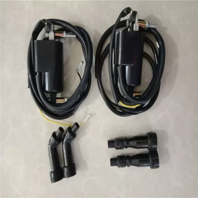 2 Sets Ignition Coils & Spark Plug Caps For Suzuki GS550 GS750 GS850 33410-45012