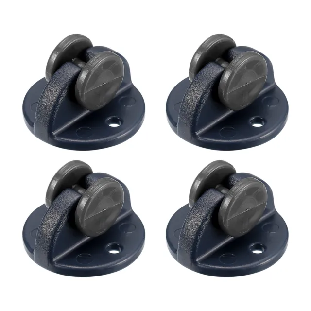 Mini Caster Wheels, Plastic Paste Pulley for Trash Can, Container (4Pcs, Blue)