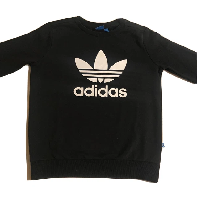 ADIDAS TREFOIL CREW Felpa Bambino Nera Ed7797 EUR 12 00 PicClick IT