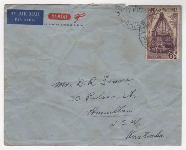 1955 Aug 17th. Air Mail. Lae to Hamilton, Australia.