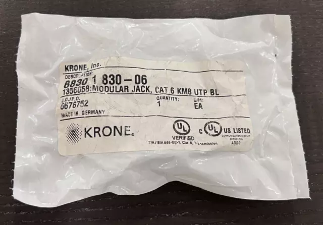 Krone 6830 1 830-06 Blue Connector Jack **BRAND NEW**