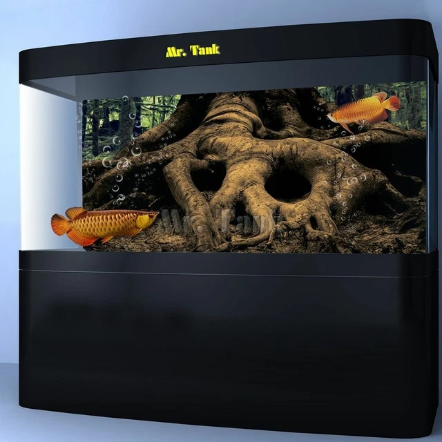 High Definition Tree Roots Large Aquarium Background Poster With Self-Adhesives