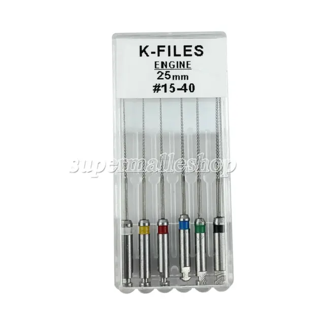 6Pcs Dental Endo Rotary Root Canal SST Engine K-files #15-40 25MM