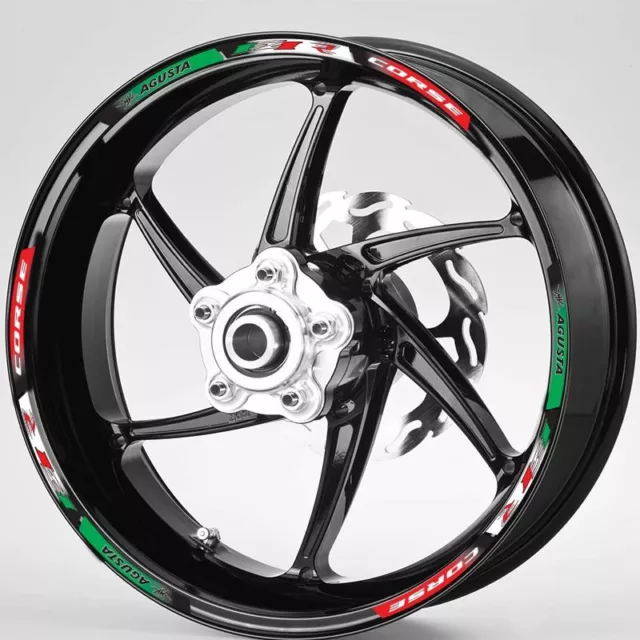 MV Agusta F4 RR Corse  Italian flag wheel rim graphics x 12