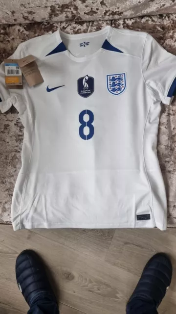 England LIonesses football shirt 2023. Size Medium. "STANWAY 8"