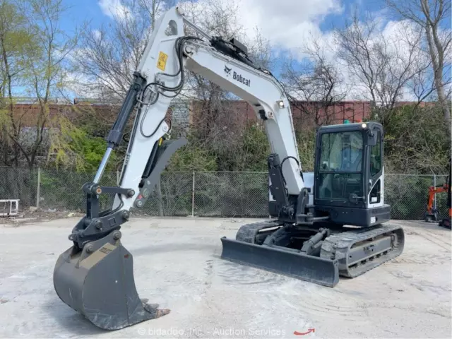 2018 Bobcat E85 Mini Excavator Cab Backhoe A/C Heat Aux Hyd Thumb Bucket bidadoo