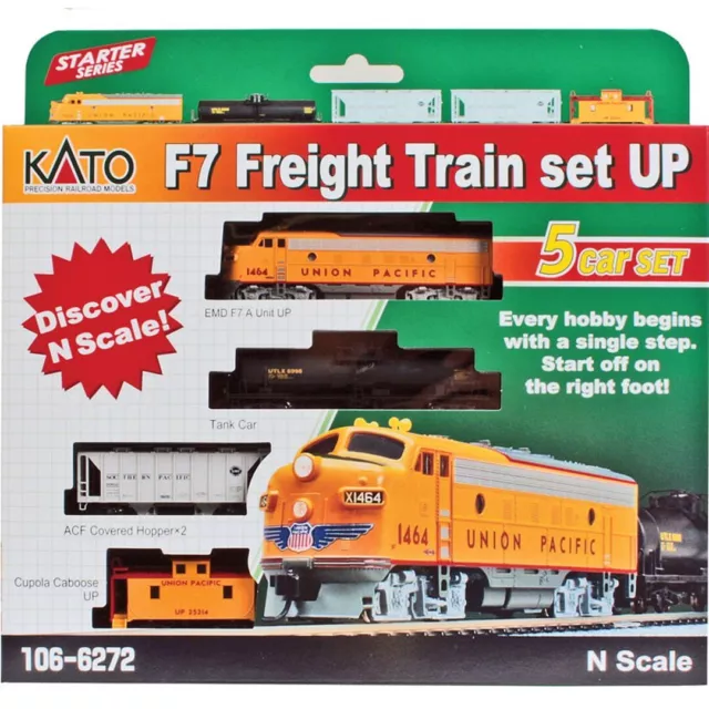 Kato 106-6272 Diesel F7 Freight Train 5 Car Set Standard DC Union Pacific N Scle