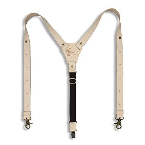 Suspenders Natural Raw Leather Flex Slim 1 inch | Wiseguy Original