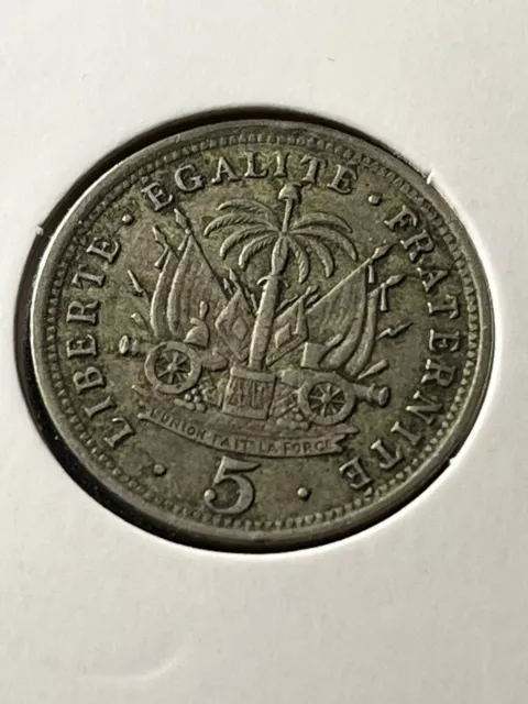 1905 Haiti 5 Centimes - VF - Old Foreign Coin